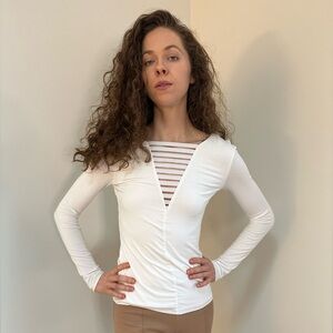 Bailey 44 Cream V-Neck Blouse